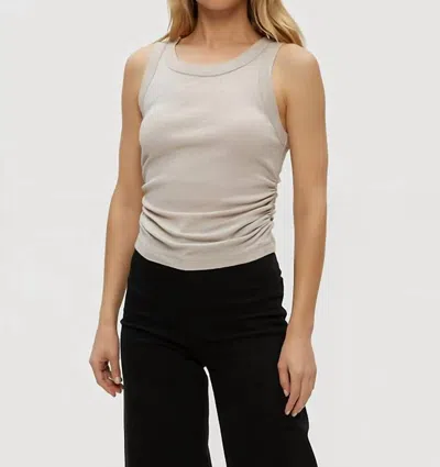 Michael Stars Halley Side Ruched Tank In Cement