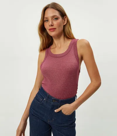 Michael Stars Ella Shine Tank In Gray