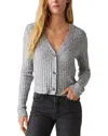 Michael Stars Ellis Cropped Cardigan Top In Blk Marl In Black Marl