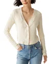 Michael Stars Ellis Cardigan Top In Chalk