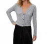 Michael Stars Ellis Cropped Cardigan Top In Blk Marl In Gray