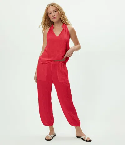 Michael Stars Elsa Gauze Jogger In Red