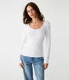 Michael Stars Emilia Scoop Neck Tee In White