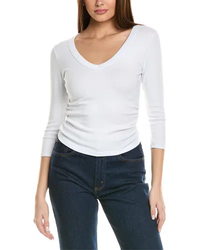 Michael Stars Molly V-neck Tee In White