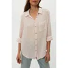 Michael Stars Ernie Cotton Gauze Button-up Shirt In Lychee