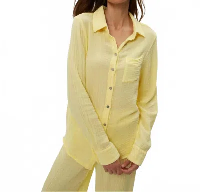 MICHAEL STARS ERNIE GAUZE BUTTON DOWN SHIRT IN LEMONADE