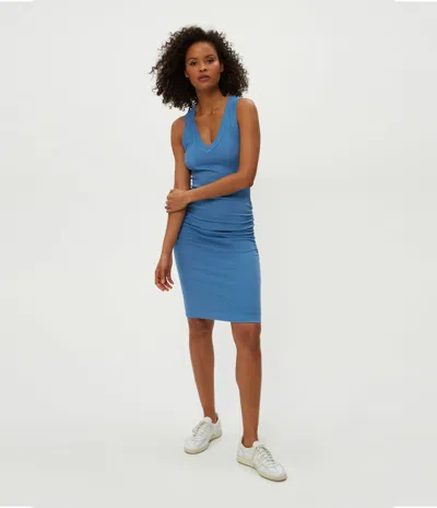 Michael Stars Esme Ribbed Dress In Ocean