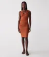 Michael Stars Esme Ribbed Dress In Toffee