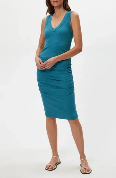 Michael Stars Esme Ruched Tank Dress In Blue