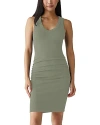 Michael Stars Esme Sleeveless Ribbed V Neck Mini Dress In Olive