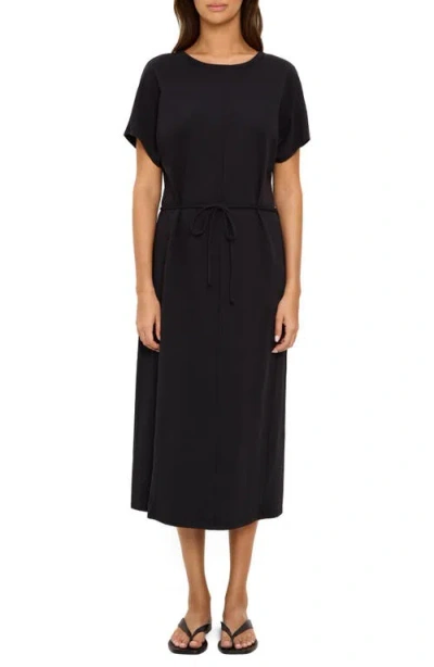 Michael Stars Evangeline Cotton Jersey Midi Dress In Black