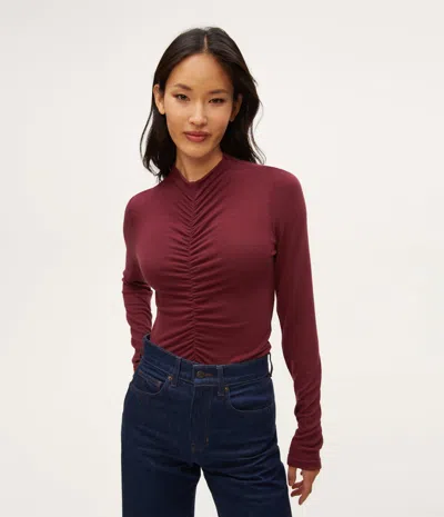 Michael Stars Evelyn Ruched Top In Beetroot