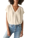 Michael Stars Evie Faux Wrap Top In Cement