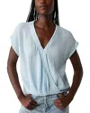 Michael Stars Evie Faux Wrap Top In Fountain