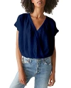 Michael Stars Evie Faux Wrap Top In Nocturnal