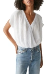 Michael Stars Evie Gauze Faux Wrap Top In White