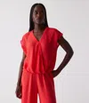 Michael Stars Evie Gauze Surplice Top In Seac