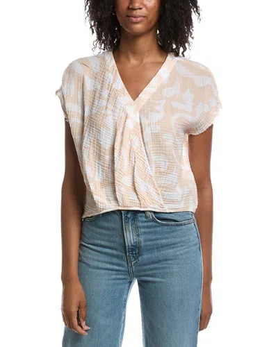 Michael Stars Evie Printed Faux Wrap Top In Pink