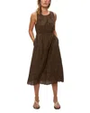 Michael Stars Faith Eyelet Midi Dress In Brown