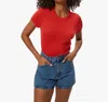 Michael Stars Fallon Crew Neck Tee In Pomodoro In Red