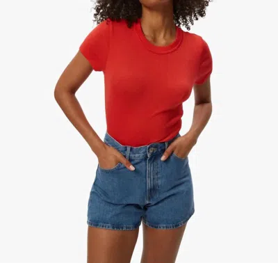 Michael Stars Fallon Crew Neck Tee In Pomodoro In Red