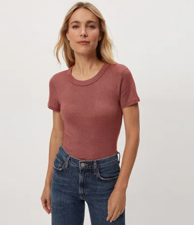 Michael Stars Fallon Shine Tee In Brown