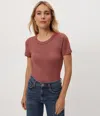 Michael Stars Fallon Shine Tee In Brown