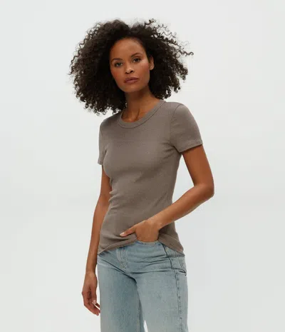 Michael Stars Fallon Shine Tee In Cobblestone