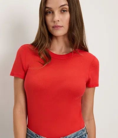 Michael Stars Fallon Shine Tee In Sweet Lilac