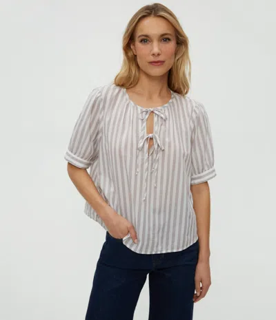 Michael Stars Fawn Puff Sleeve Top In Gray