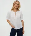 Michael Stars Fawn Puff Sleeve Top In White