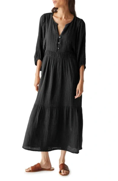 Michael Stars Felicity Gauze Midi Dress In Black