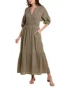 Michael Stars Felicity Gauze Midi Dress In Green