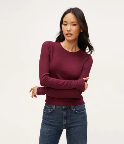 Michael Stars Finn Crew Neck Top In Beetroot