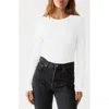 Michael Stars Finn Rib Crewneck Top In White