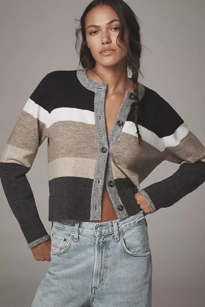 MICHAEL STARS FIONA STRIPE CARDIGAN SWEATER