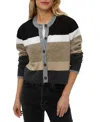 Michael Stars Fiona Stripe Crew Neck Cardigan In Multi