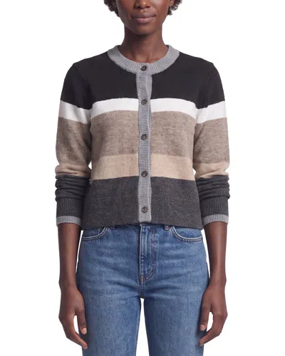 Michael Stars Fiona Stripe Crewneck Cardigan In Multi