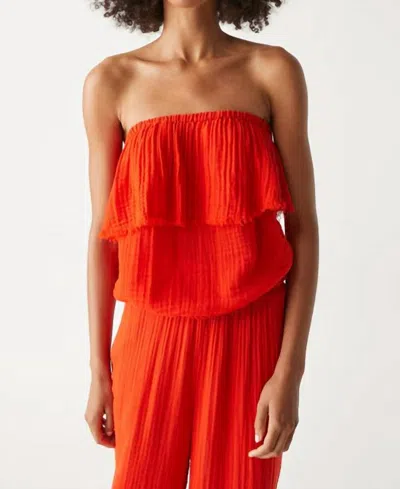 Michael Stars Fleur Strapless Top In Pomodoro In Multi