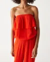 Michael Stars Fleur Strapless Top In Pomodoro In Red