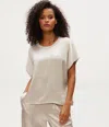Michael Stars Flow Satin Tee In Gold