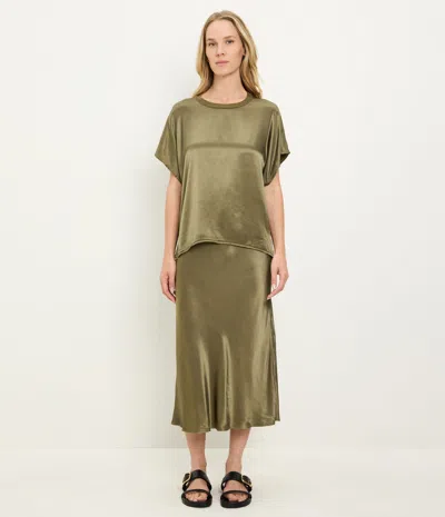 Michael Stars Flow Satin Tee In Gray