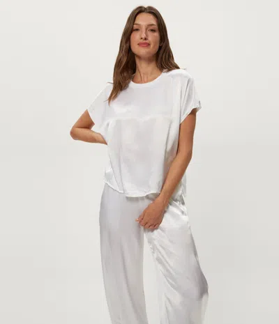 Michael Stars Flow Satin Tee In Neutral