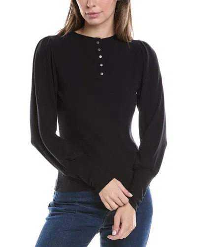 Michael Stars Fonda Puff Sleeve Top In Black