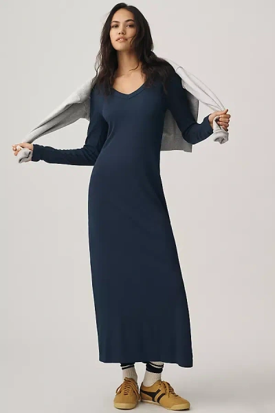 Michael Stars Fowler Long-sleeve Midi Dress In Blue