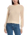 Michael Stars Francesca Puff Sleeve Wool-blend Sweater In Neutral