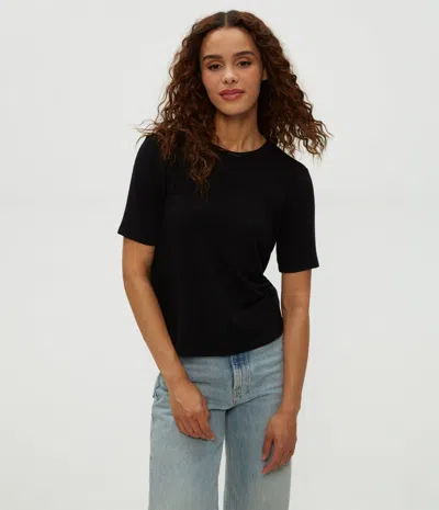 Michael Stars Frankie Crewneck Top In Black