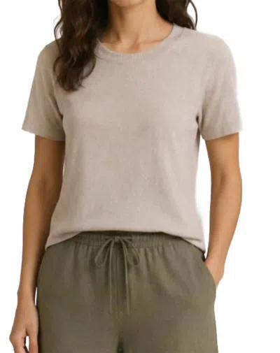 Michael Stars Frankie Tahoe Jersey Short Sleeve Crew Top In Macadamia In Neutral
