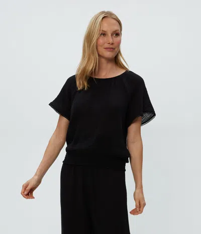 Michael Stars Freema Smocked Top In Black