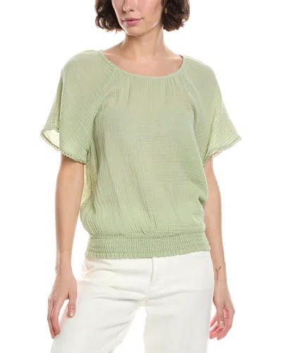 Michael Stars Freema Smocked Top In Green